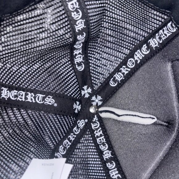 Chrome Hearts Black Trucker Hat with White Embroidery - Picture 8 of 8